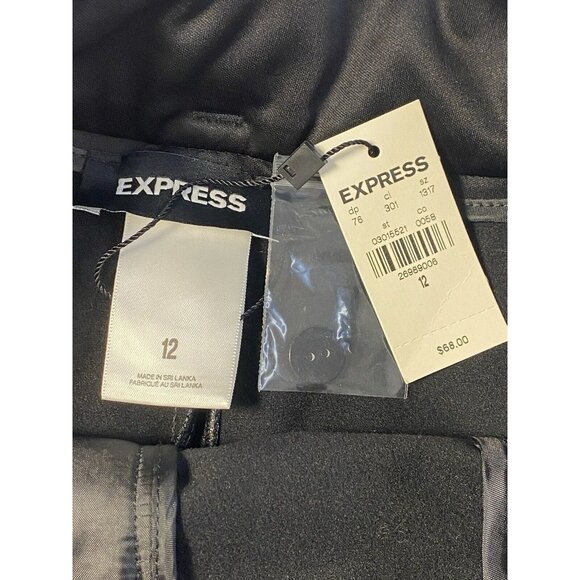 Express Women's Black High Waisted Faux Leather Belted Paperbag Shorts Size 12 - Picture 3 of 9